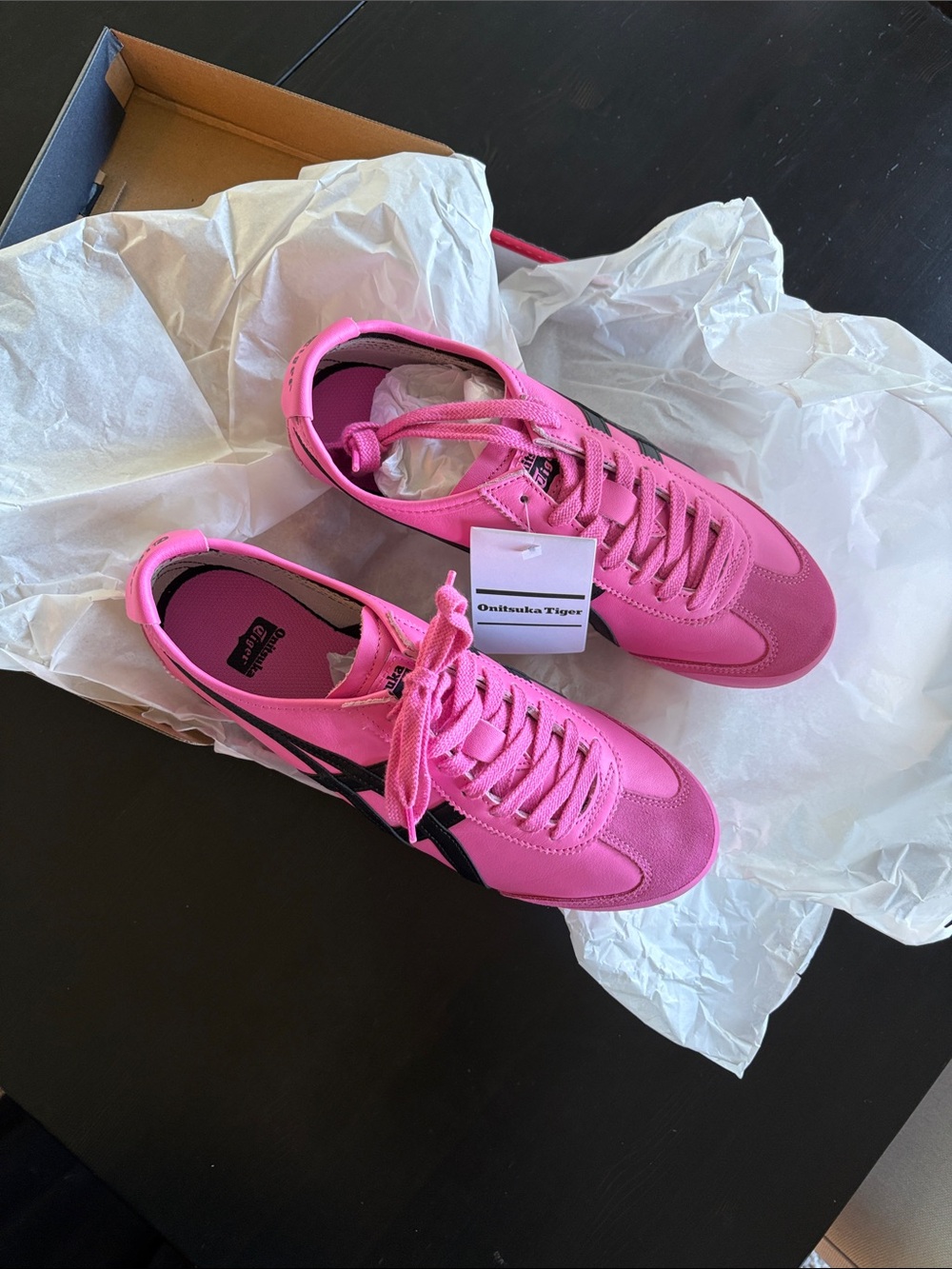 Onitsuka Tiger by Asics Mexico 66 Women's Dragon Fruit & Black Stripes Sneakers